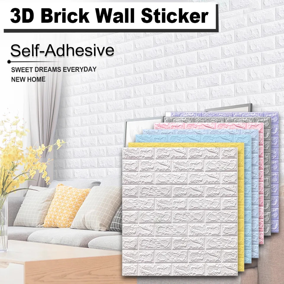 SELF ADHESIVE 3D BRICK WALL SHEET