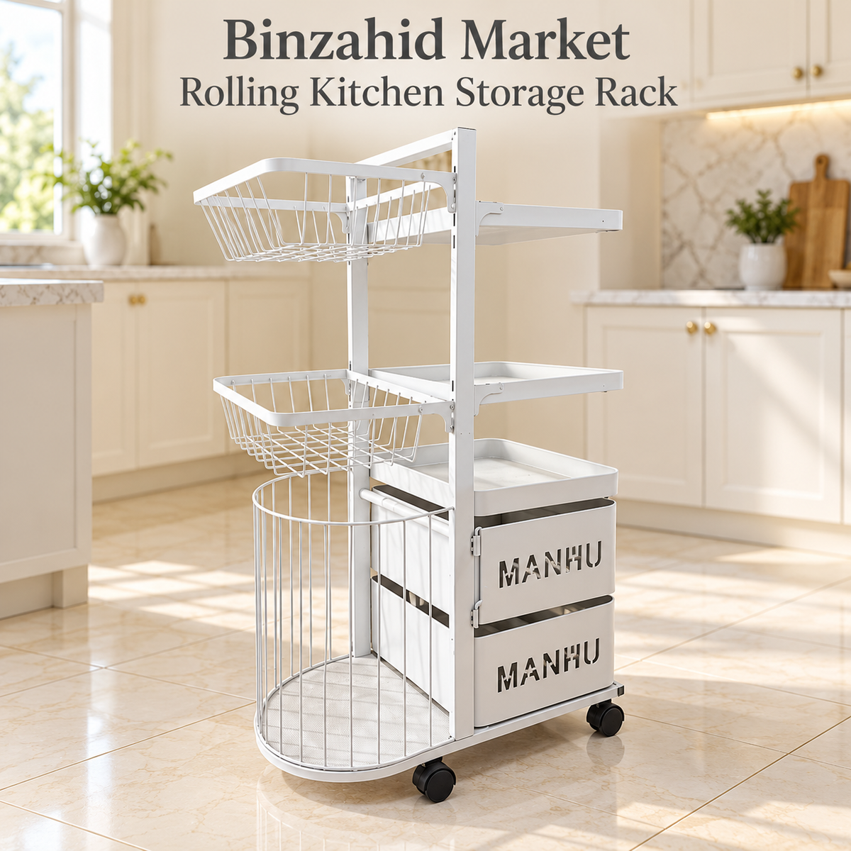 Rolling Kitchen Storage Rack