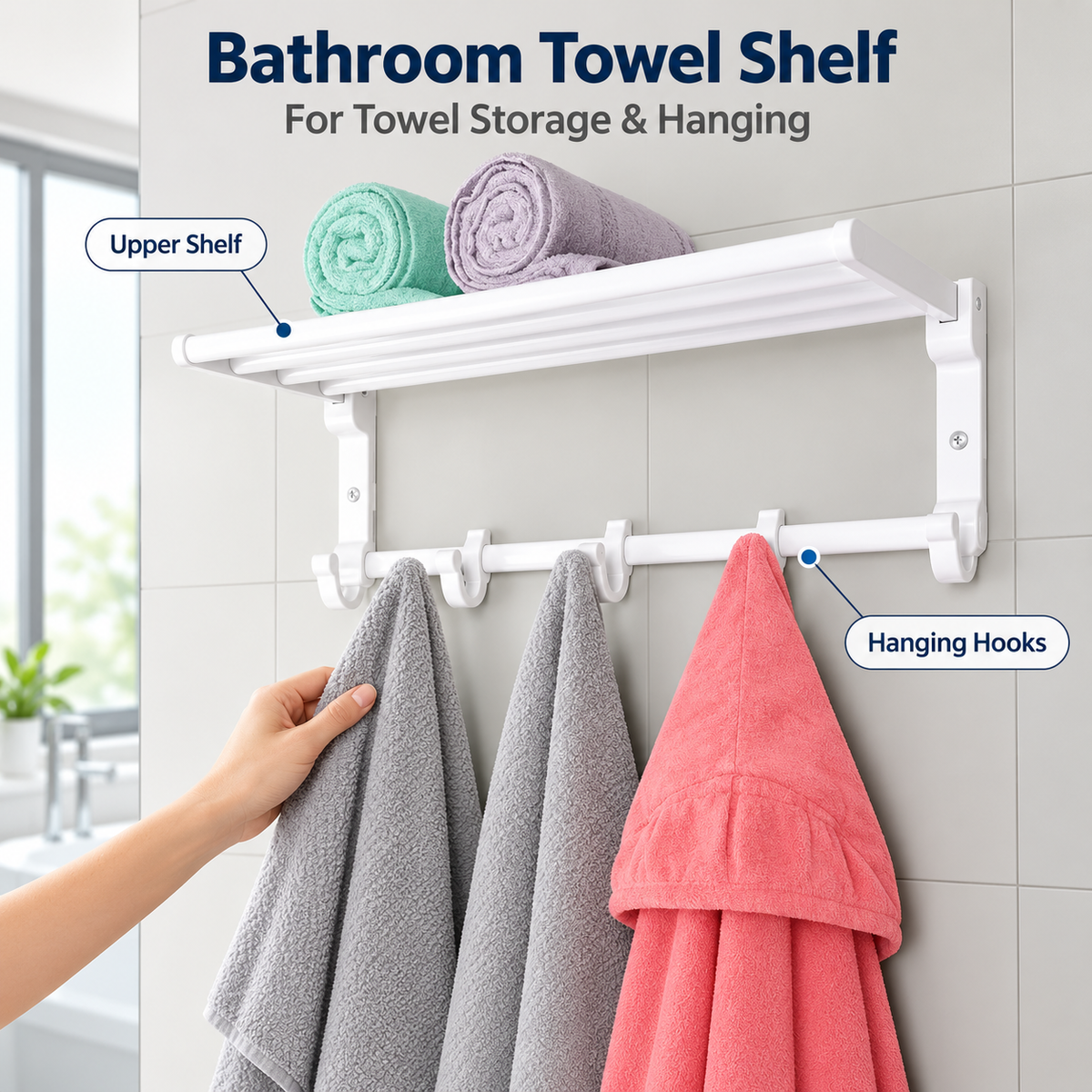 Limon Bathroom Towel Shelf