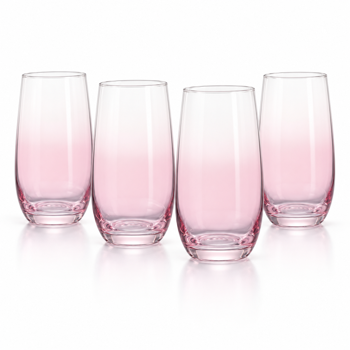 Danny Home 4 Piece Tall Blush Glass Set - 410 ml