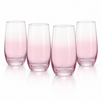 Danny Home 4 Piece Tall Blush Glass Set - 410 ml