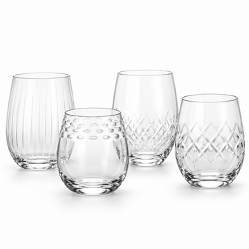 Danny Home 4 Piece Textured Glass Set - 500 ml