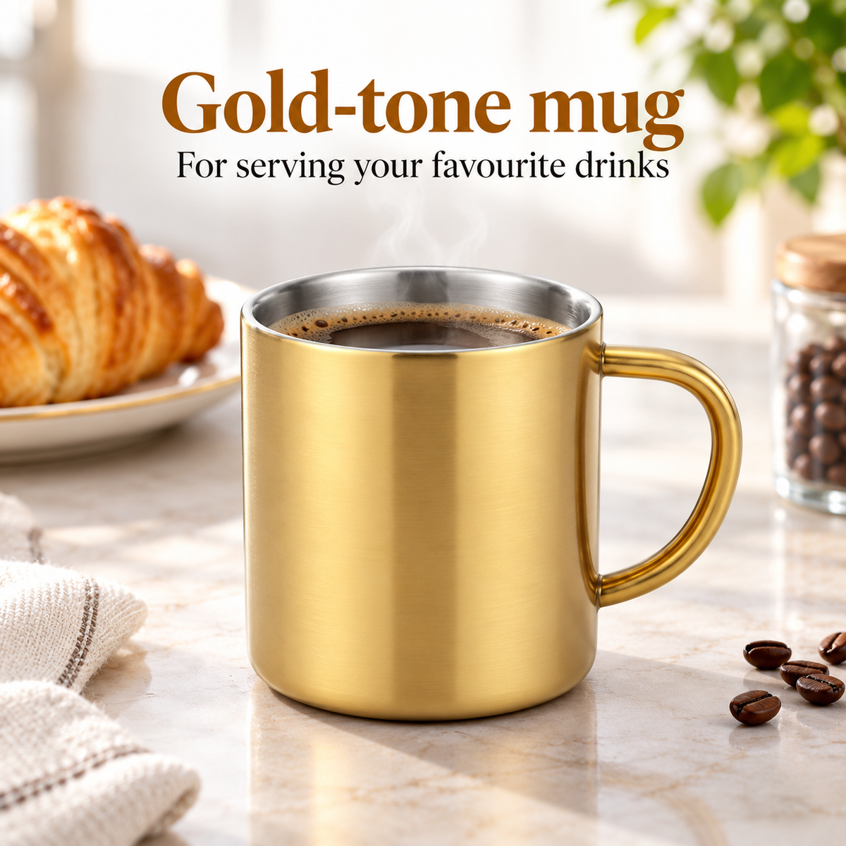 Danny Home Gold-Tone Mug - 300ml