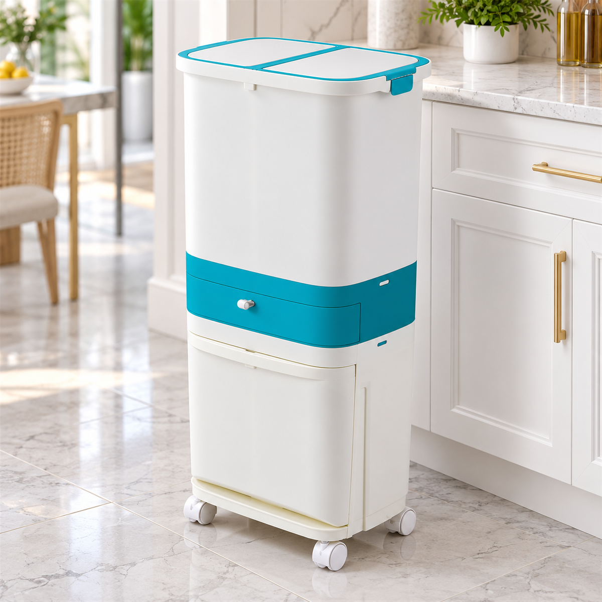 2 Layer Waste Sorting Bin – 42 Liter
