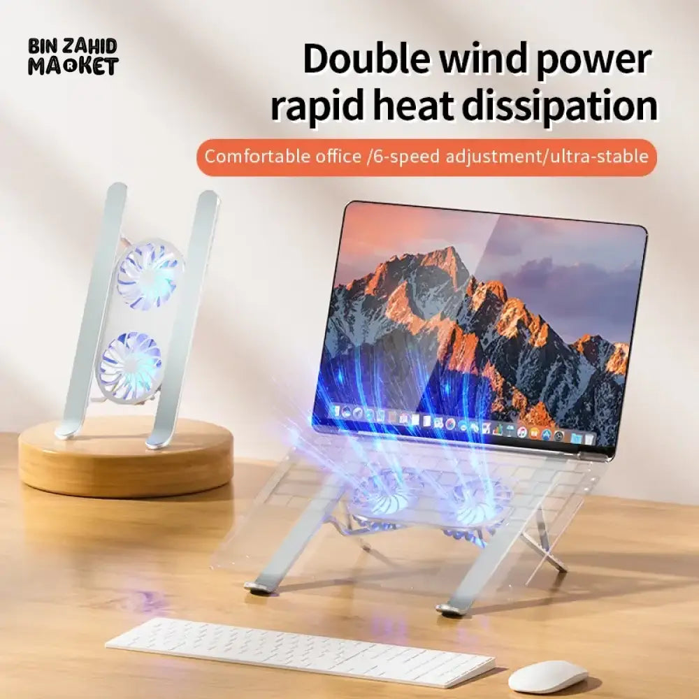 LAPTOP STAND WITH COOLING FAN ALUMINUM ALLOY BRACKET FOR GAMING LAPTOPS