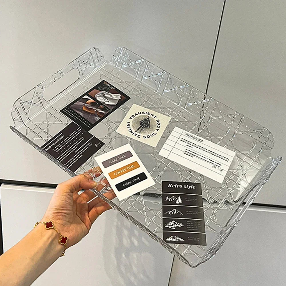 LUXURY TEA TRAY FOR HOME – RECTANGULAR LIGHT STORAGE ORGANIZER FOR TEA SETS CUPS & WATER GLASSES