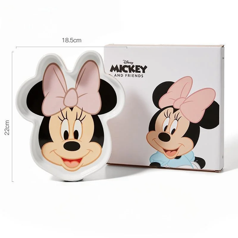 MICKEY & MINNIE MOUSE CERAMIC TRAY CUTE DESIGN MICROWAVE SAFE HEAT-RESISTANT FRUIT PLATE