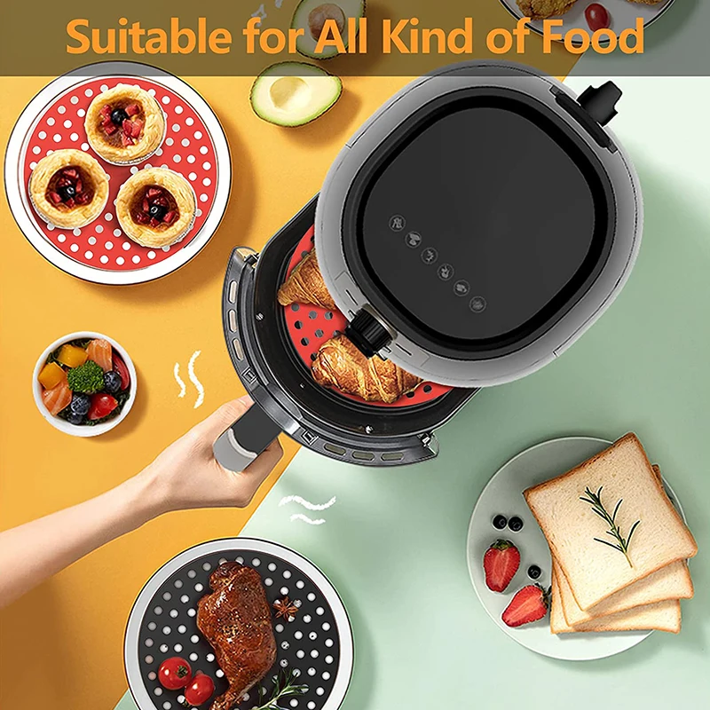 1 PIECE SILICONE AIR FRYER MAT REUSABLE NON-STICK BAKING MAT SQUARE