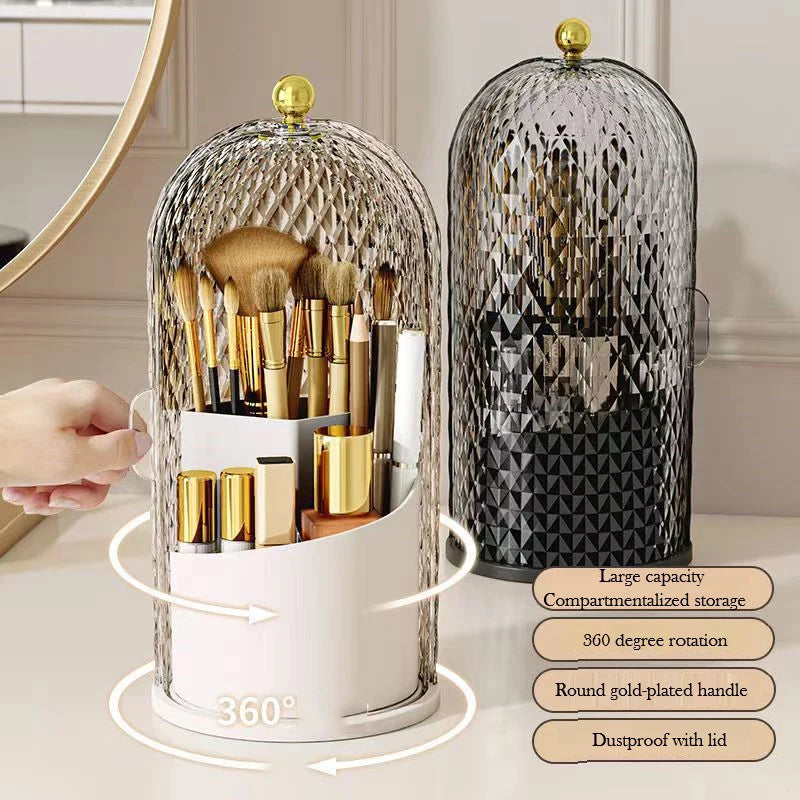 LUXOR ROTATING MAKEUP BRUSH HOLDER - DIAMOND CAGE