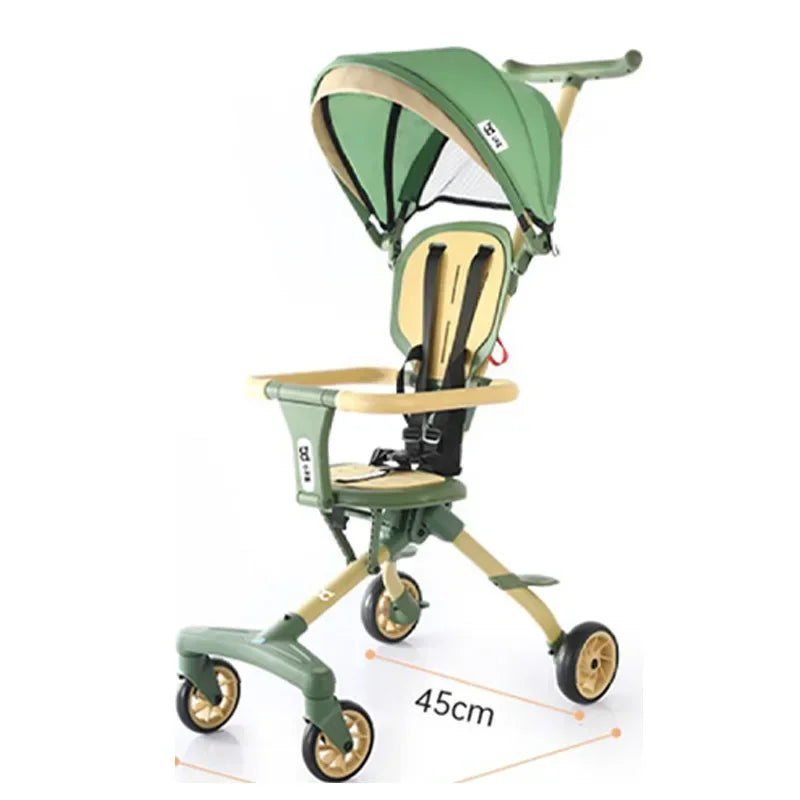 TWO-WAY REVERSIBLE FOLDABLE HIGH-VIEW STROLLER | MULTIFUNCTIONAL SIT & RECLINE TRAVEL BUGGY FOR BABIES