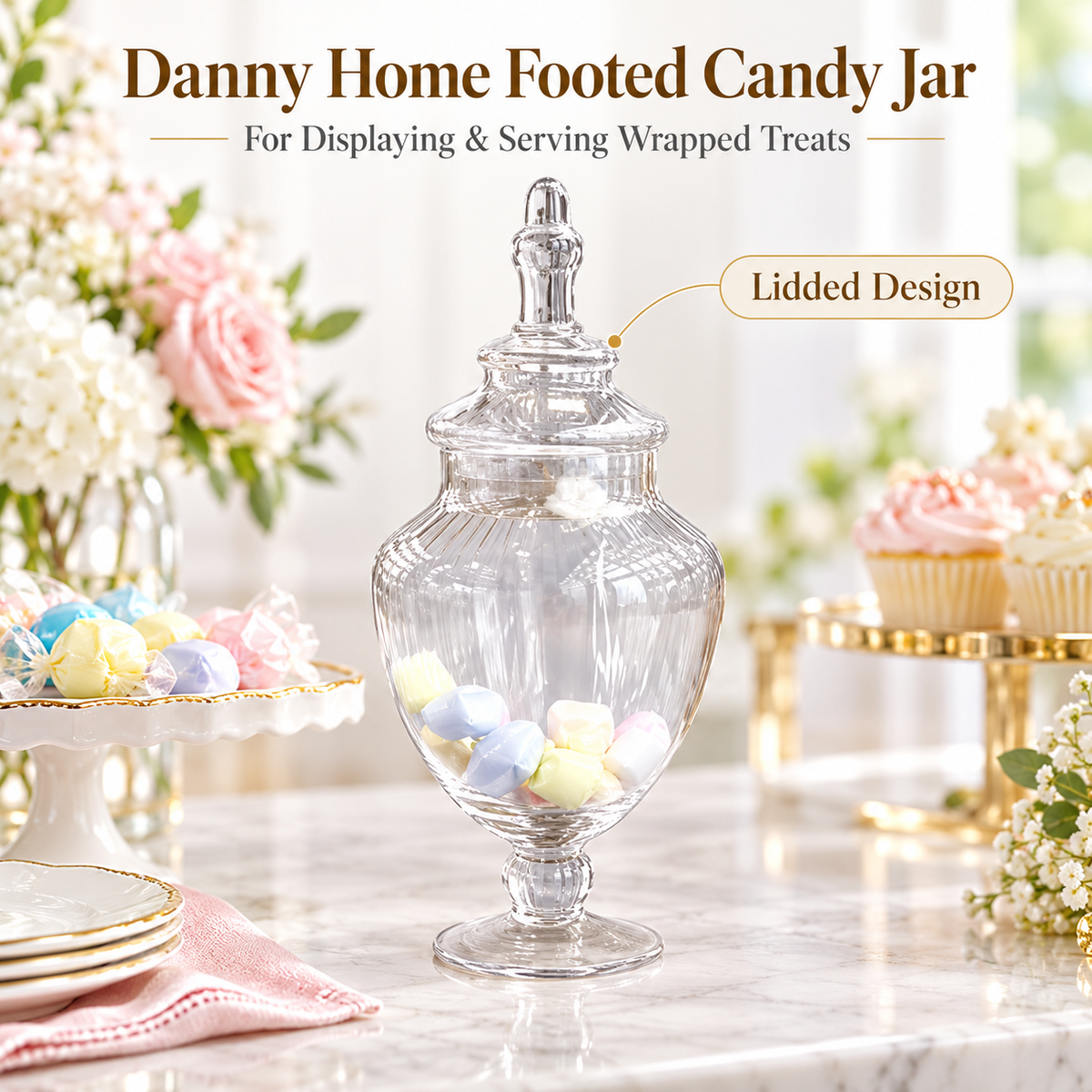 Danny Home Footed Candy Jar - 15.8 cm