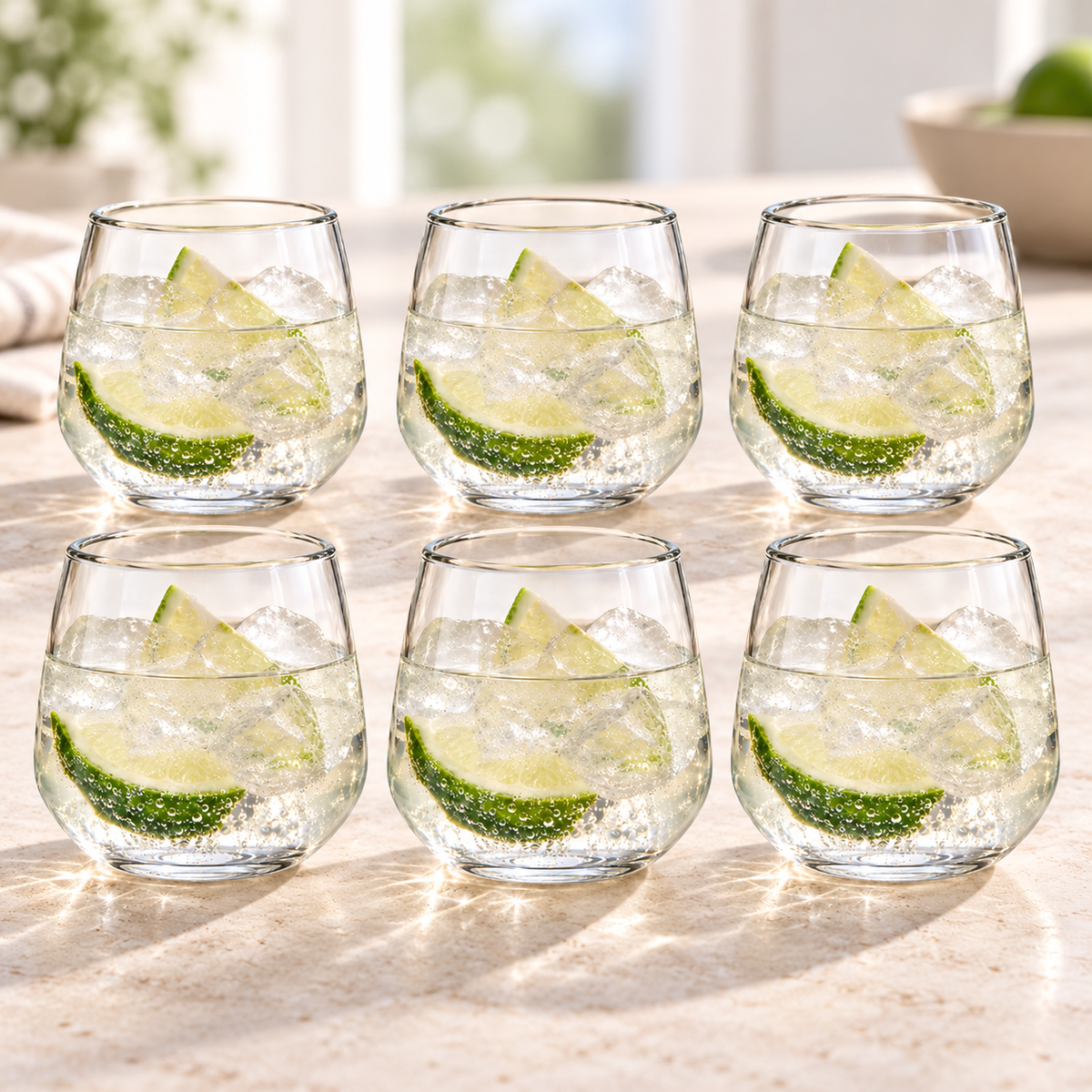 Danny Home 6 Piece Rounded Drinking Glass Set - 360 ml