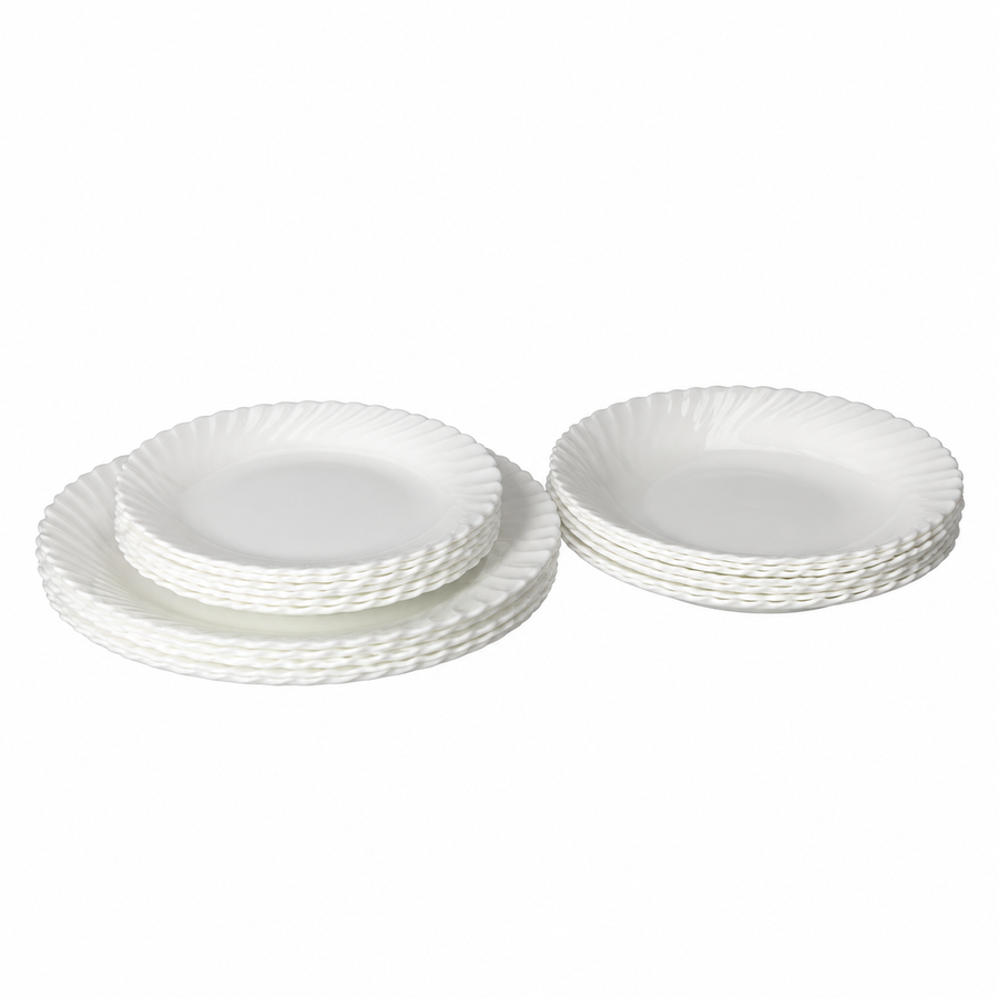 Danny Home 18-Piece Classic White Dinner Set