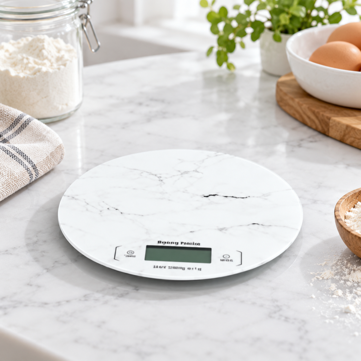 DANNY HOME WHITE ROUND DIGITAL KITCHEN SCALE