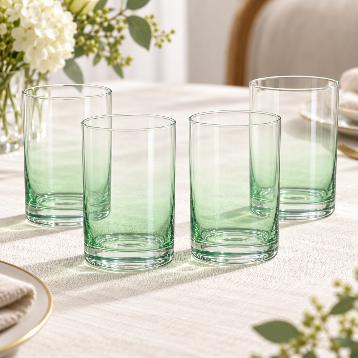 Danny Home Mint Green Drinking Glass Set - 410 ml