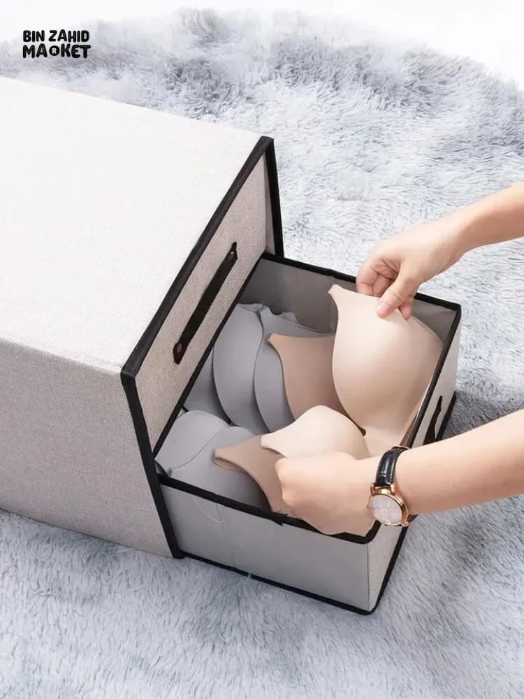 2X DRAWERS FABRIC STORAGE BOX