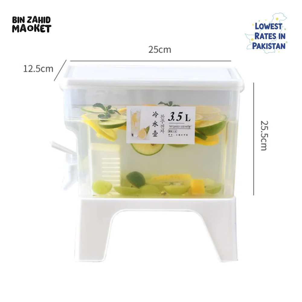 3.5L COLD KETTLE REFRIGERATOR WITH FAUCET HOUSEHOLD LEMONADE DRINKWARE WATER CONTAINER