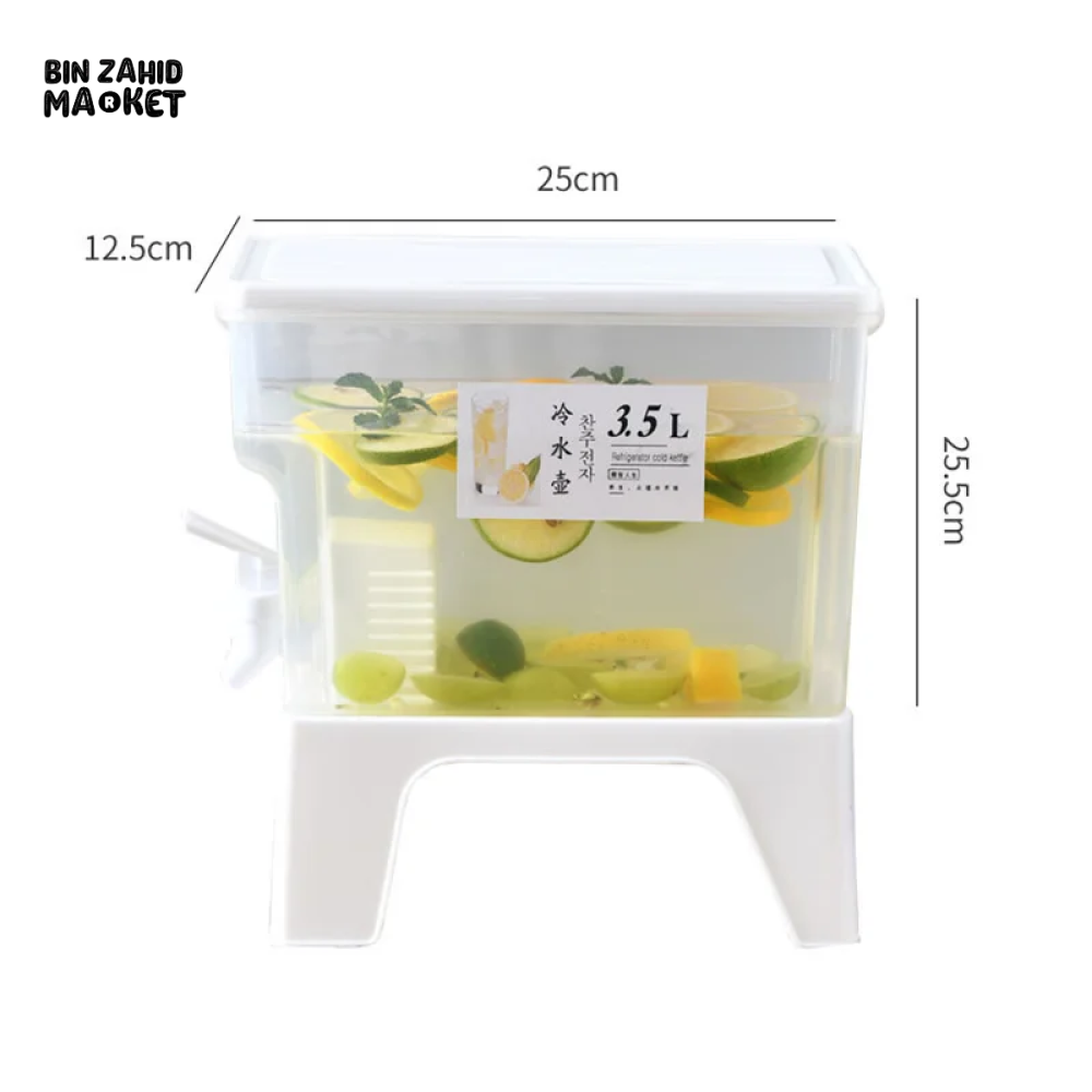 3.5L COLD KETTLE REFRIGERATOR WITH FAUCET HOUSEHOLD LEMONADE DRINKWARE WATER CONTAINER