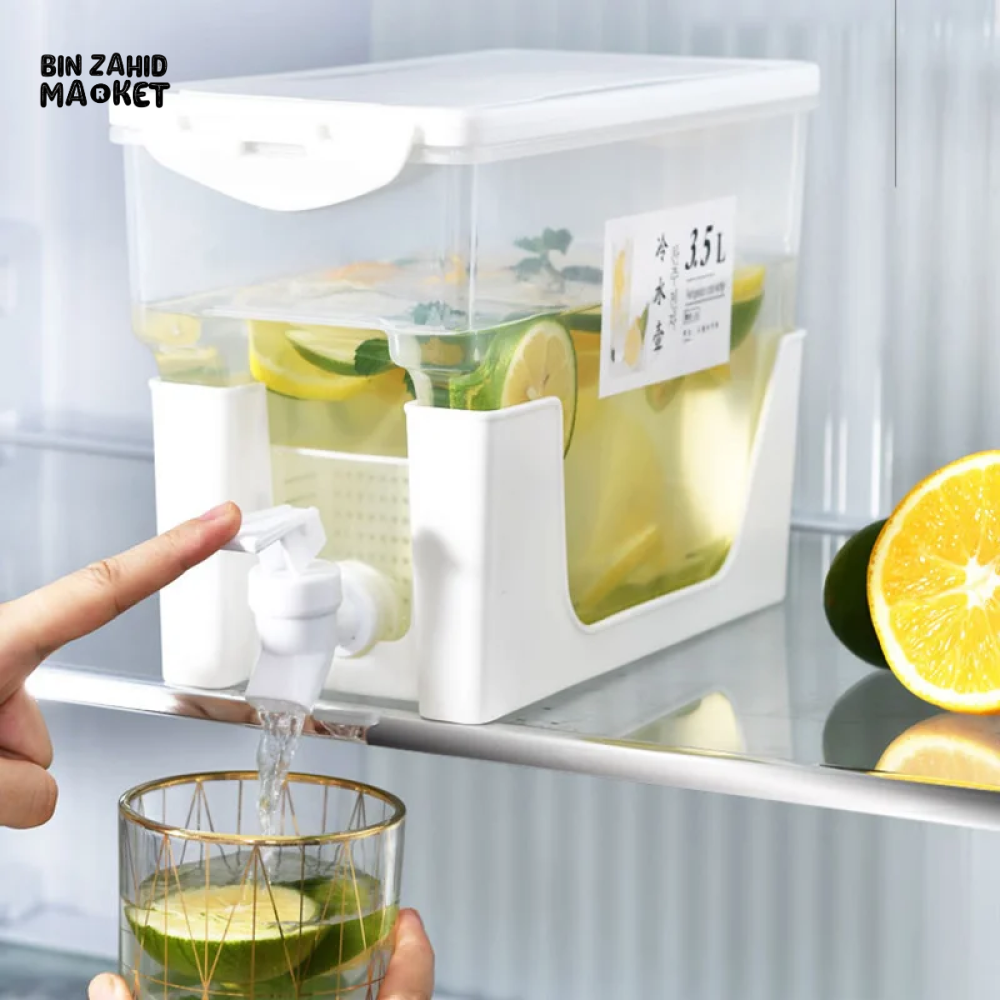 3.5L COLD KETTLE REFRIGERATOR WITH FAUCET HOUSEHOLD LEMONADE DRINKWARE WATER CONTAINER