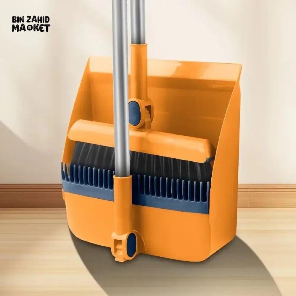 3-IN-1 ROTATING FOLDABLE MAGNETIC BROOM AND DUSTPAN SET – THICK BRISTLES FOR PET HAIR REMOVAL & HOUSE CLEANING