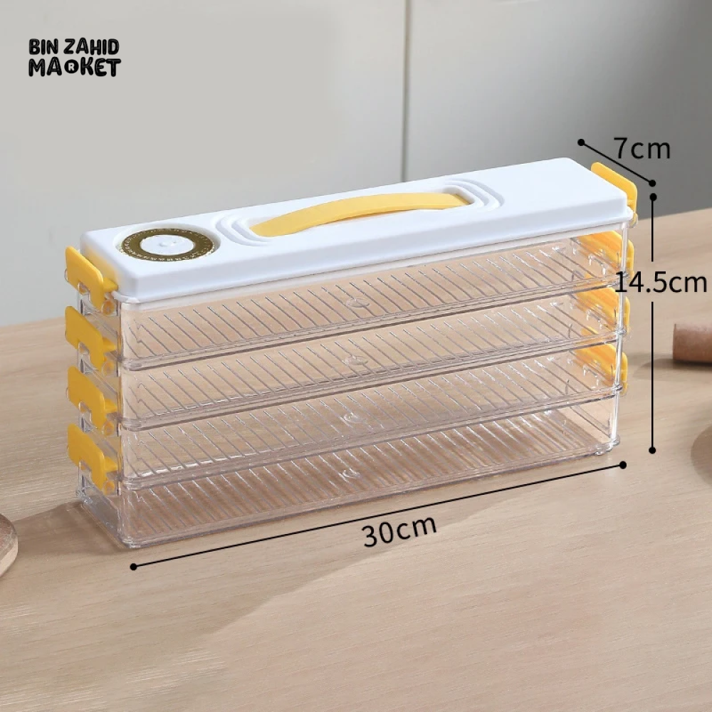 3-LAYER DUMPLING & SANDWICH STORAGE BOX FOOD GRADE PORTABLE WITH TIMING FREEZER