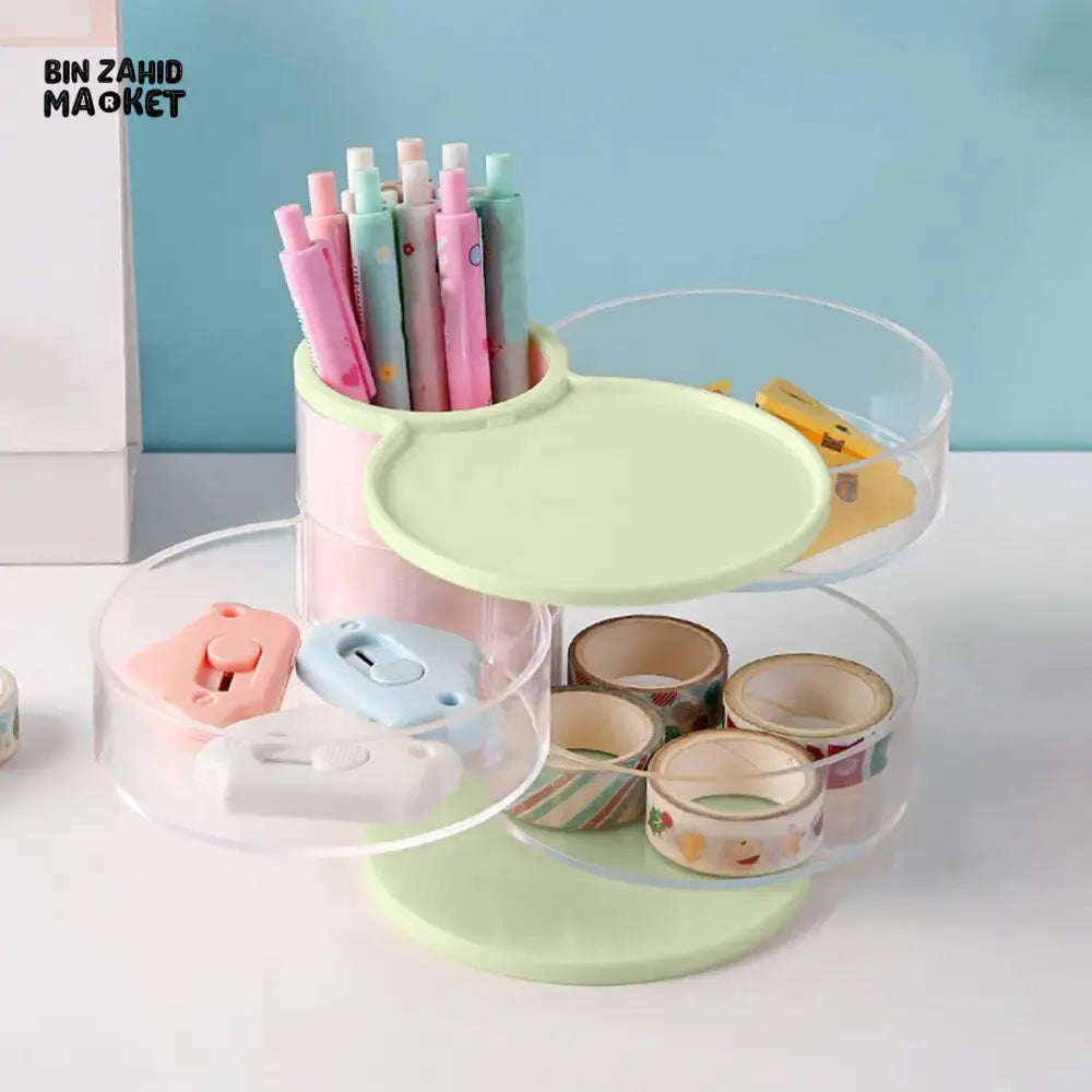 3-LAYER MAKEUP BRUSH STAND – JEWELRY & COSMETIC ORGANIZER