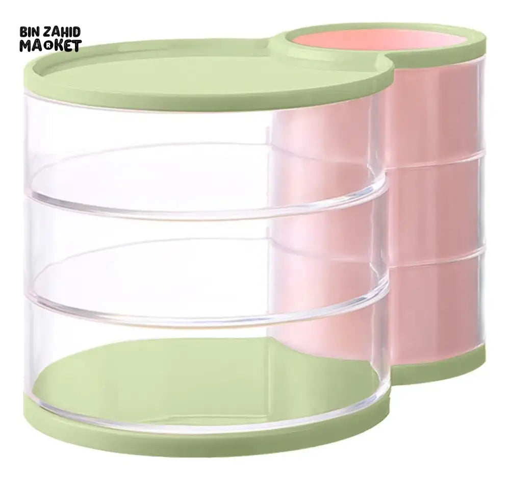 3-LAYER MAKEUP BRUSH STAND – JEWELRY & COSMETIC ORGANIZER