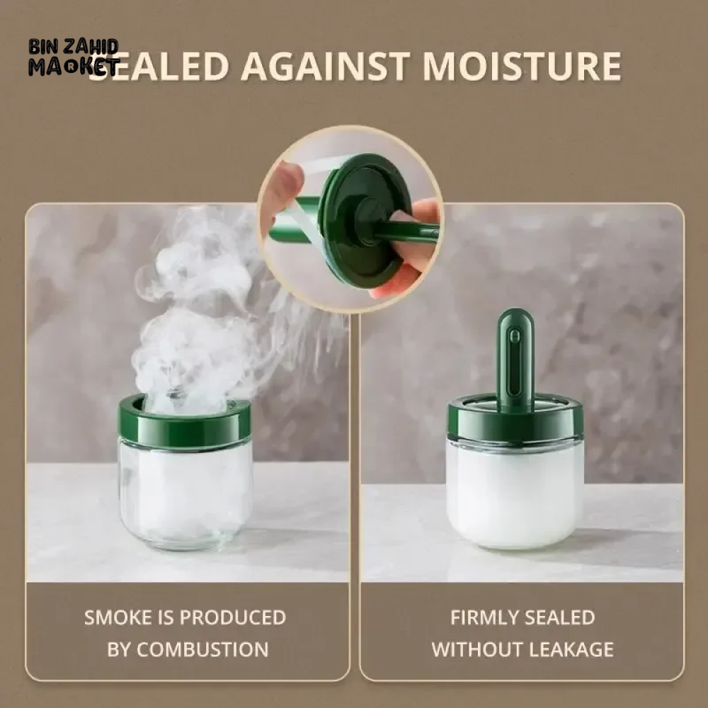 3 PIECE GLASS SEASONING BOTTLES WITH SPOON LEAK-PROOF MOISTURE-PROOF