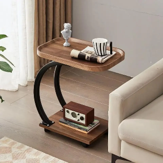 VERSATILE C-SHAPED SIDE TABLE FOR DINNING