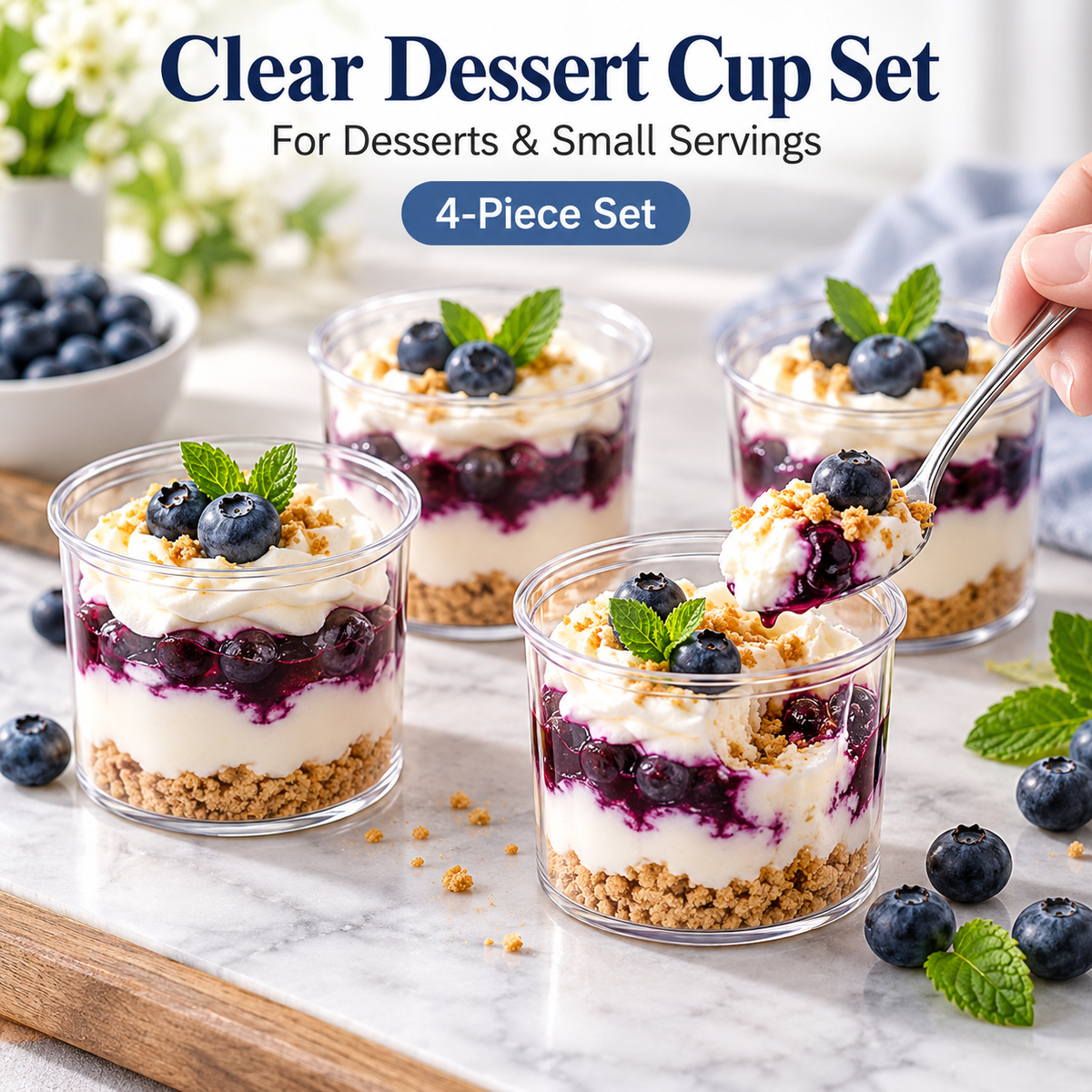 Danny Home 4 Piece Clear Dessert Cup Set - 200 ml