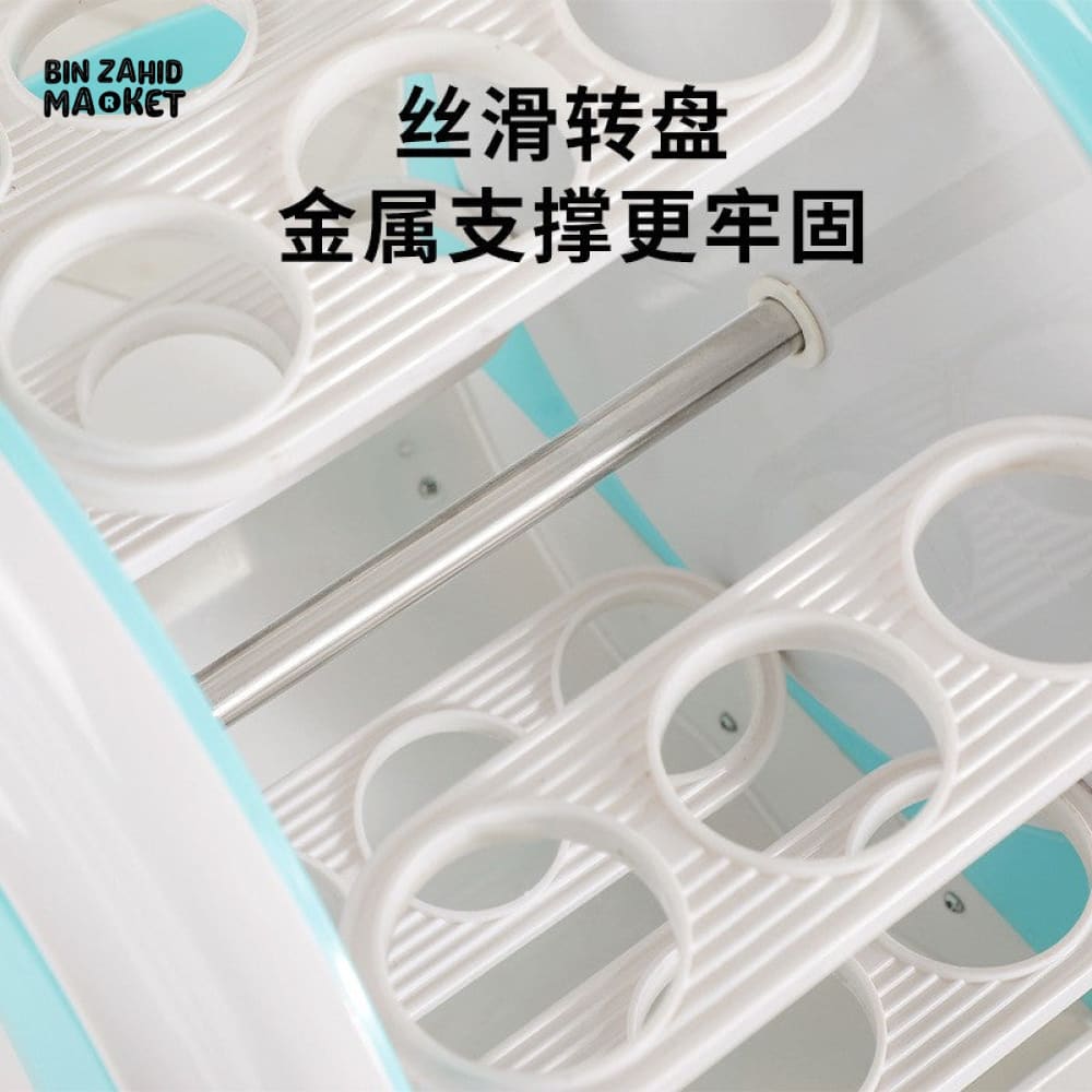 360° REVOLVING SPICE RACK ORGANIZER – 18 GLASS JAR KITCHEN STORAGE CAROUSEL