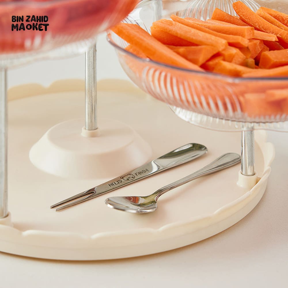 360° ROTATABLE LUXURY FRUIT PLATE – TEA TABLE SNACK & CANDY TRAY ELEGANT FRONT DESK DISPLAY