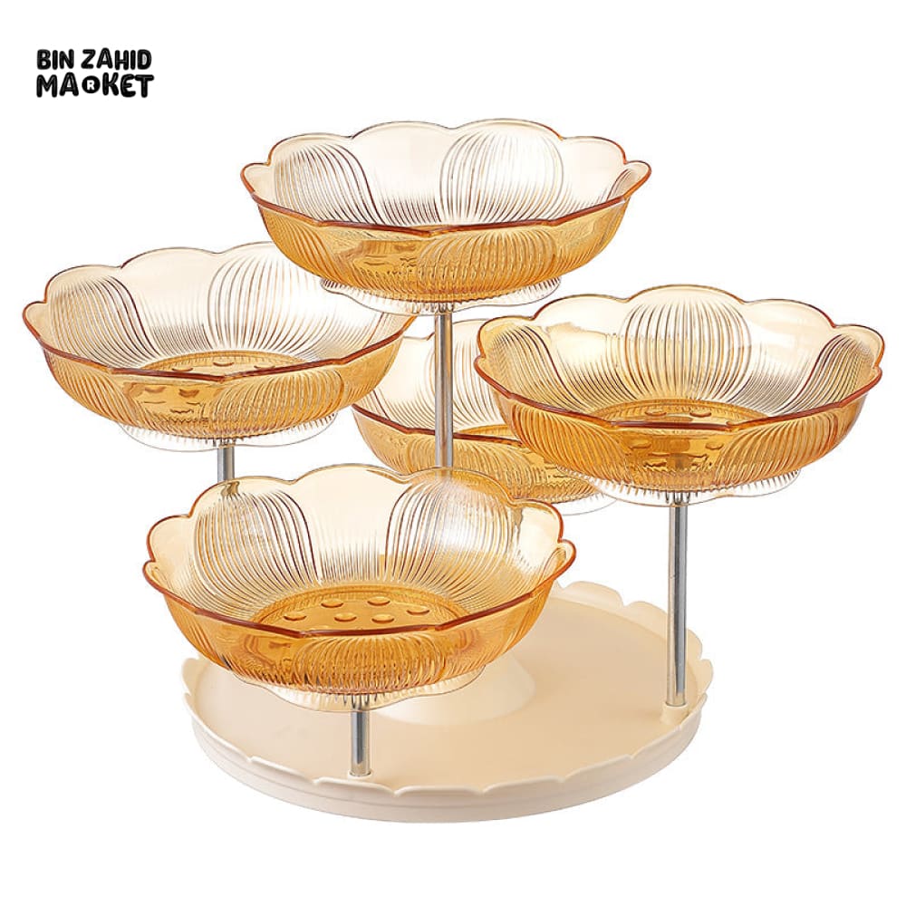 360° ROTATABLE LUXURY FRUIT PLATE – TEA TABLE SNACK & CANDY TRAY ELEGANT FRONT DESK DISPLAY