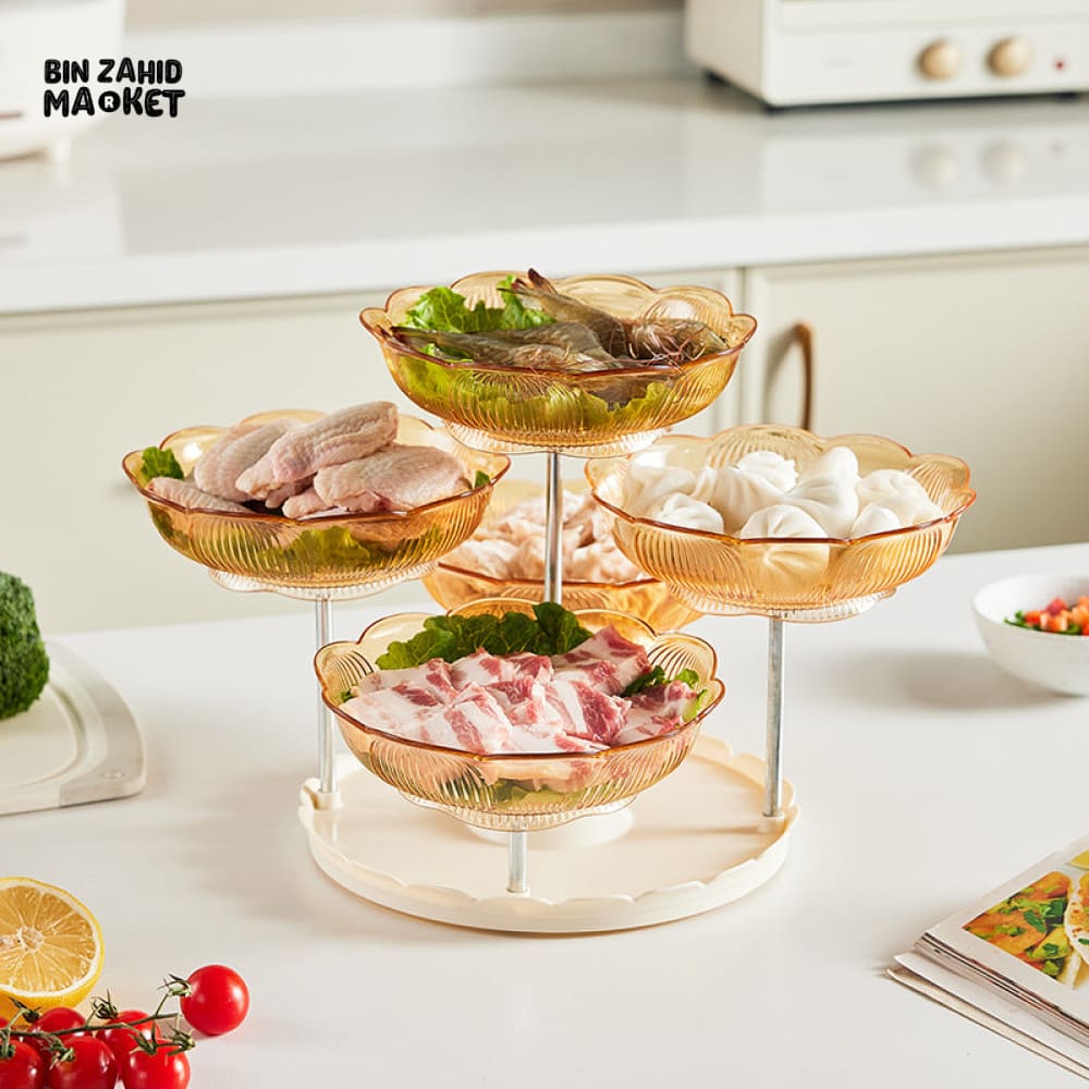 360° ROTATABLE LUXURY FRUIT PLATE – TEA TABLE SNACK & CANDY TRAY ELEGANT FRONT DESK DISPLAY