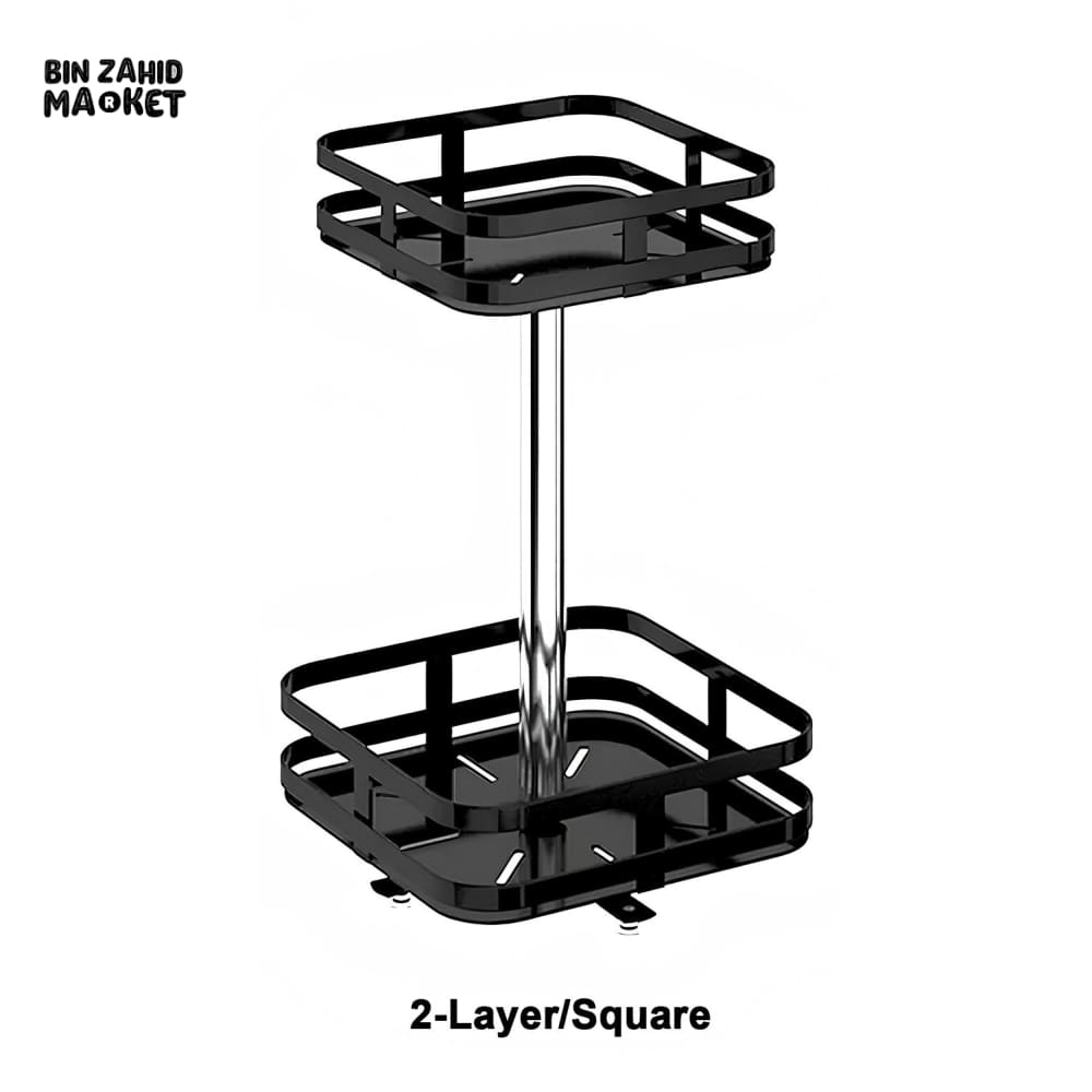 360° ROTATABLE METAL STORAGE ORGANIZER 2 Layers Square