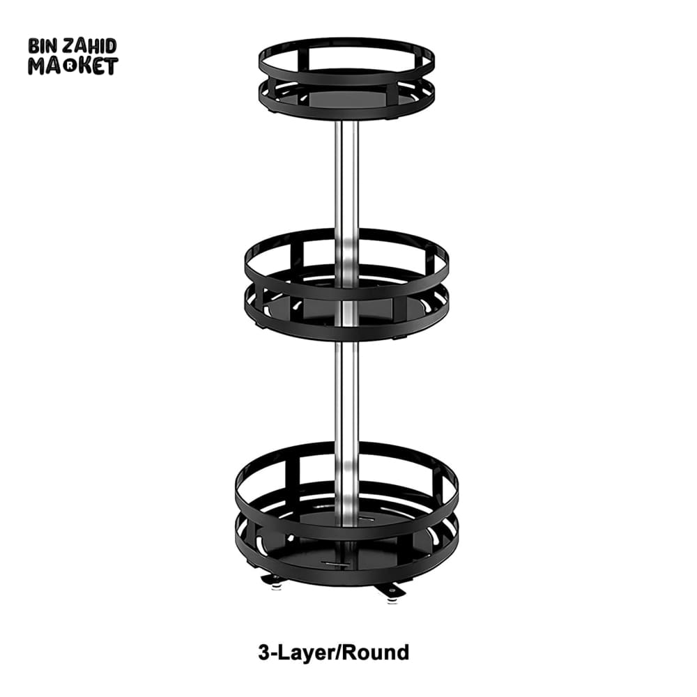 360° ROTATABLE METAL STORAGE ORGANIZER 3 Layers Round