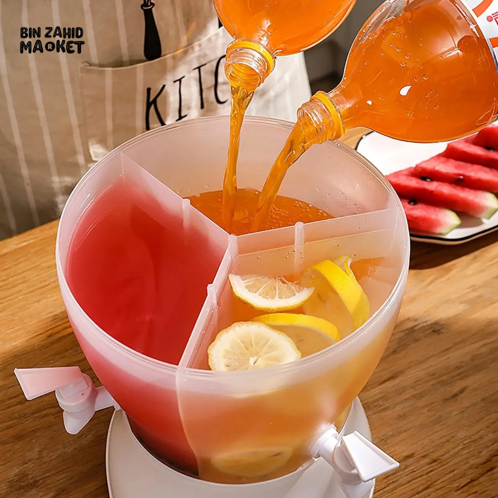 360° ROTATING 3-COMPARTMENT BEVERAGE DISPENSER WITH SPIGOTS
