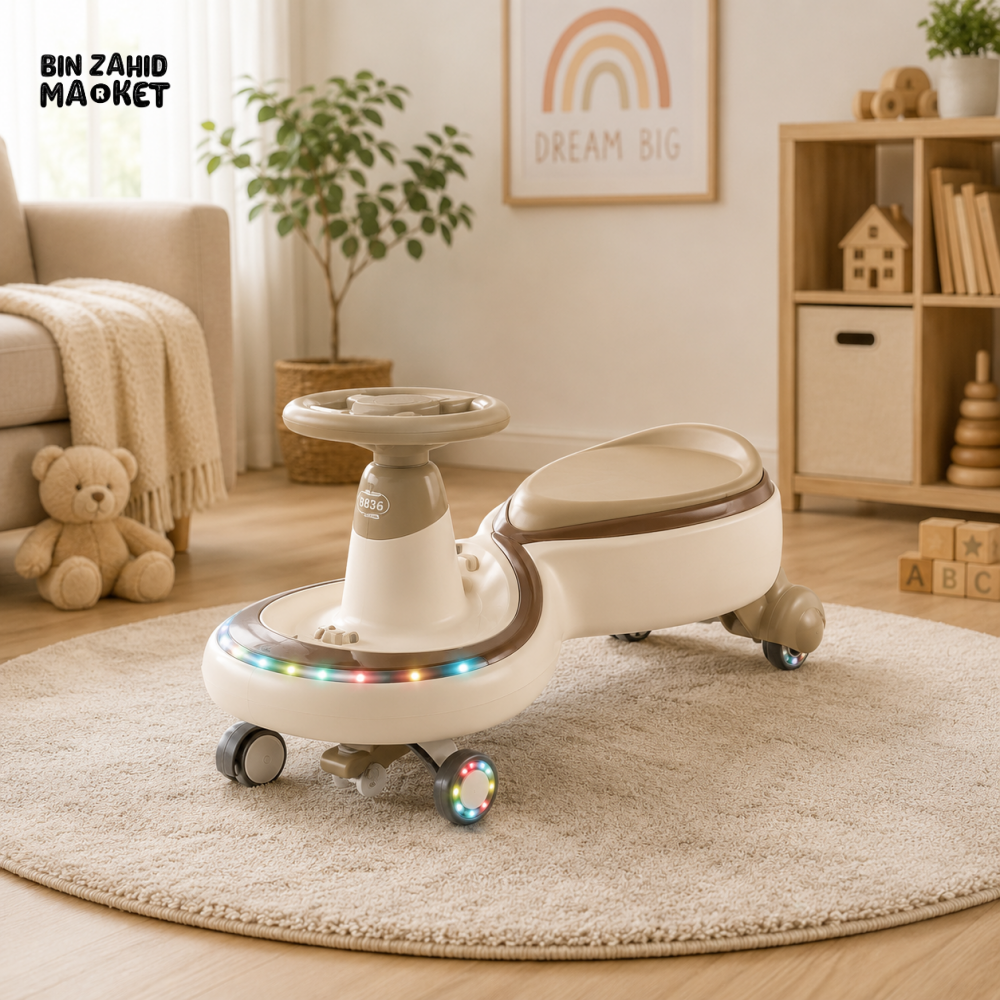 360° ROTATING AUTO BABY WALKER - BEIGE