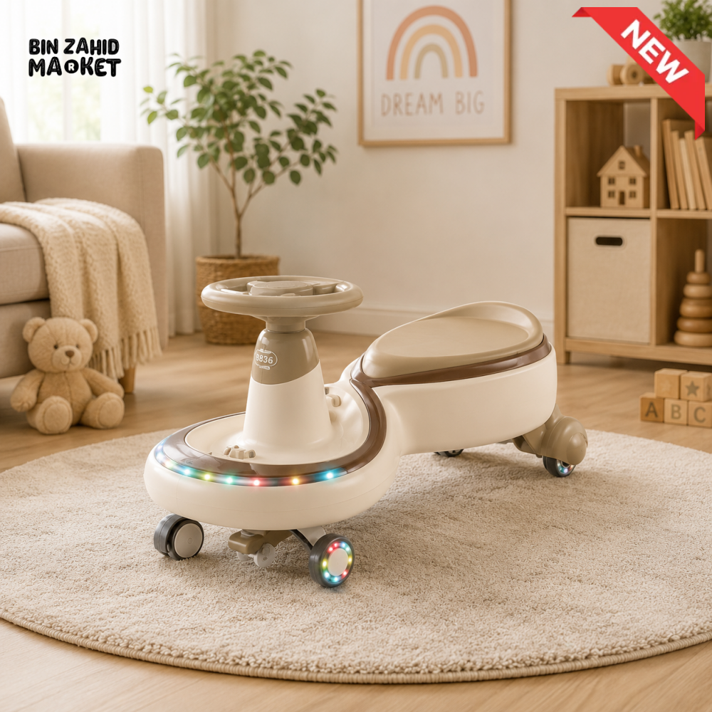 360° ROTATING AUTO BABY WALKER - BEIGE