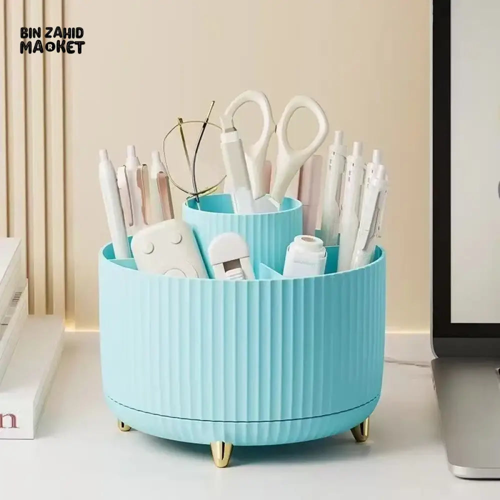 360° ROTATING MAKEUP BRUSH HOLDER – DESKTOP COSMETIC ORGANIZER