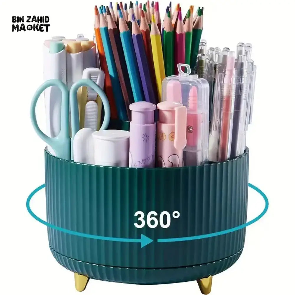 360° ROTATING MAKEUP BRUSH HOLDER – DESKTOP COSMETIC ORGANIZER