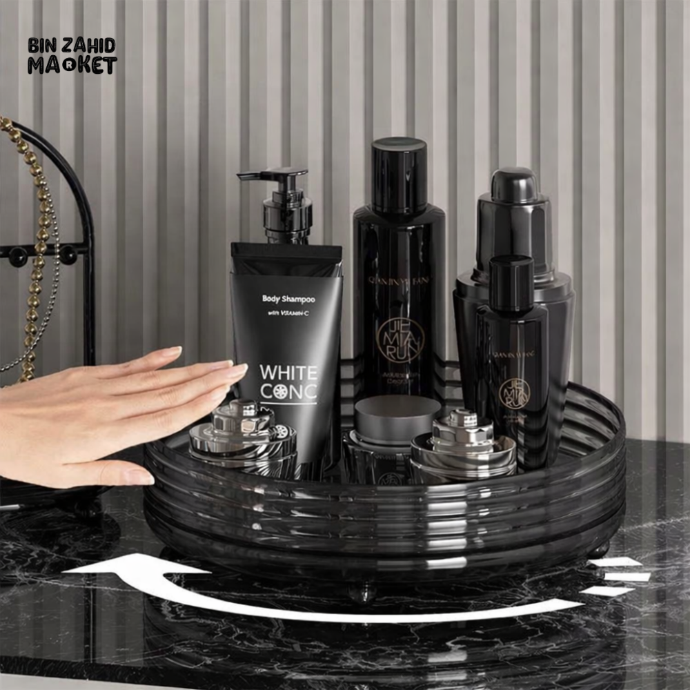 360° ROTATING MAKEUP & SKINCARE ORGANIZER – LUXURY COSMETIC & KITCHEN DISPLAY STAND