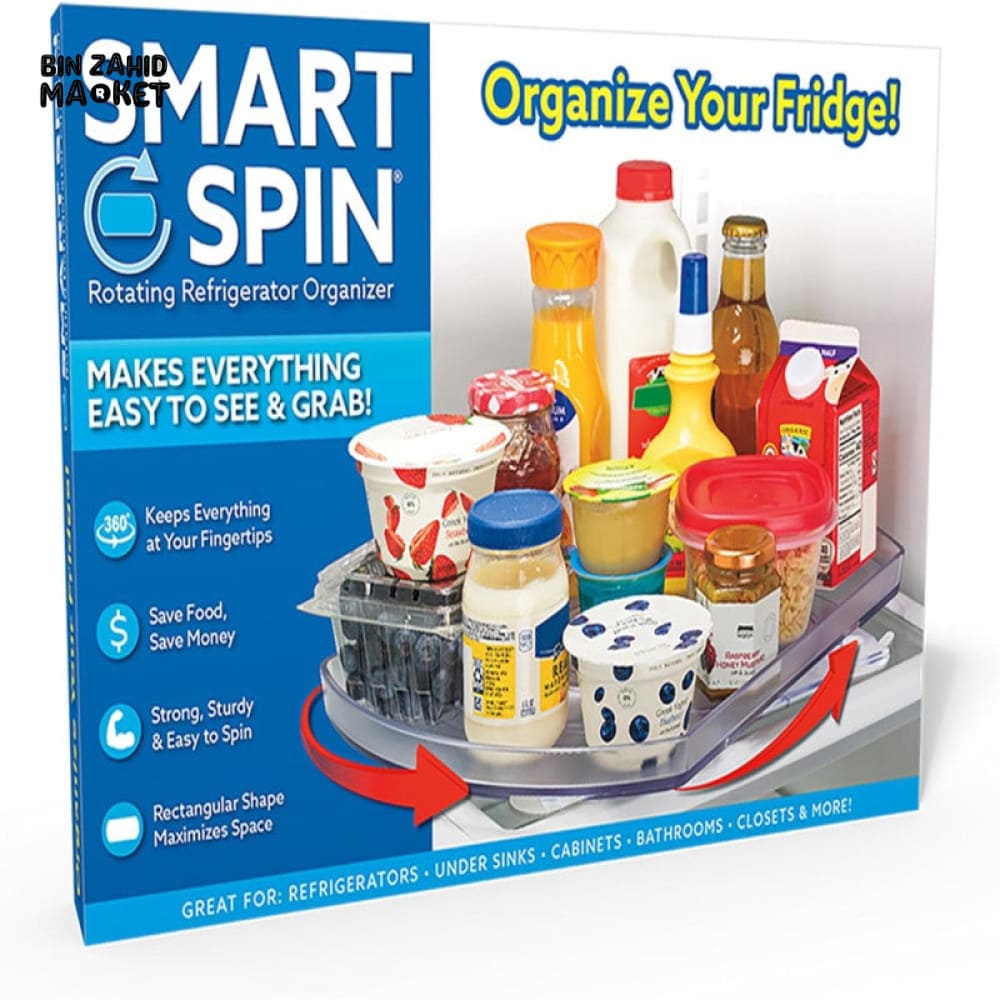 360° ROTATING ORGANIZER – MULTIPURPOSE SPICE RACK & REFRIGERATOR STORAGE TURNTABLE