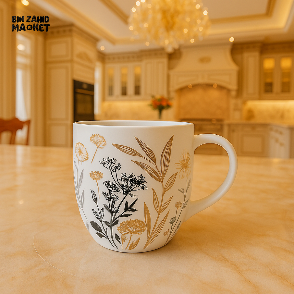 370ML FLORAL CERAMIC MUG – PREMIUM QUALITY TEA & COFFEE CUP | STYLISH DESIGN FOR HOME, OFFICE & GIFTING