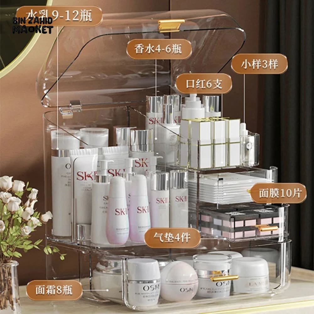 TRANSPARENT MULTI LAYER COSMETIC ORGANIZER