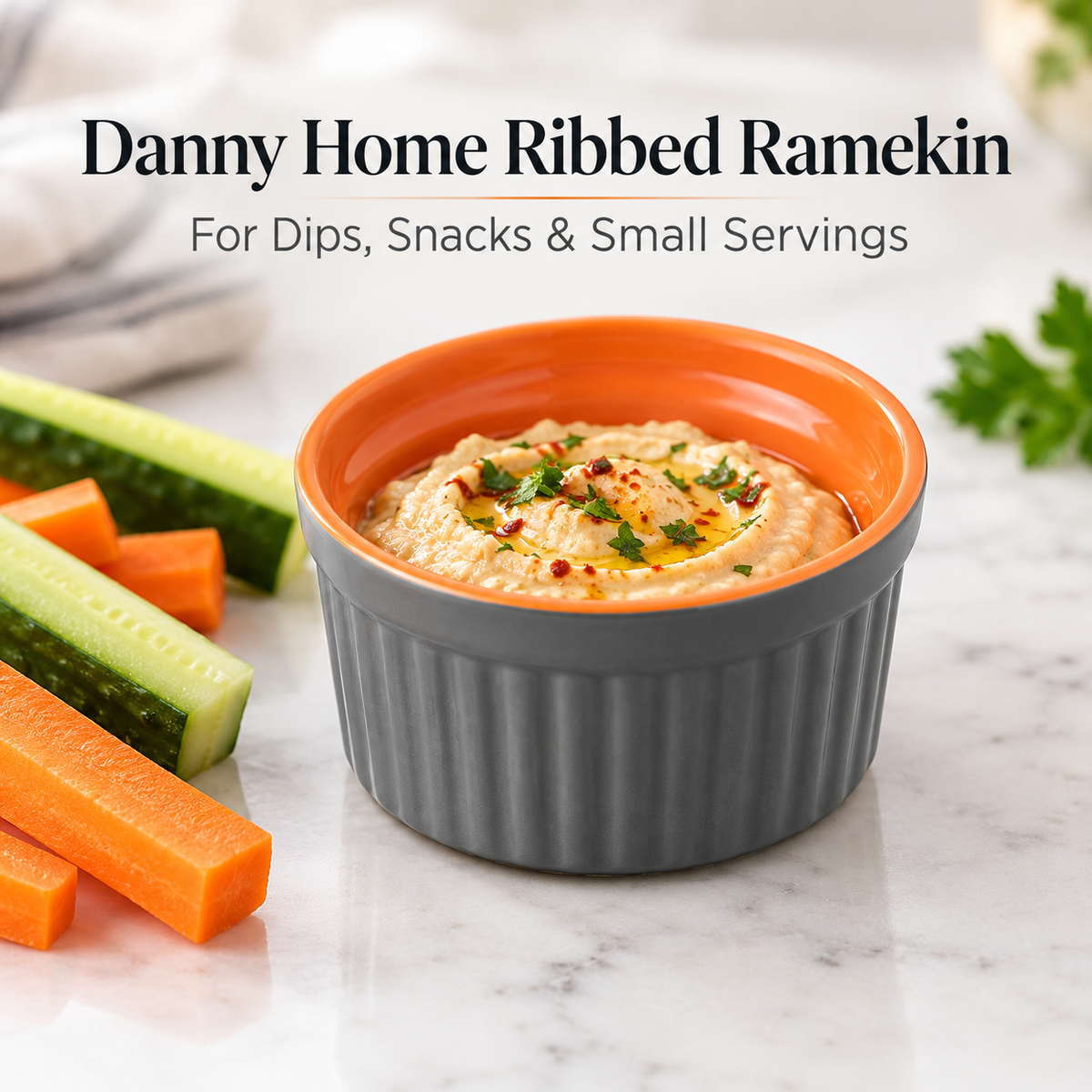 Danny Home Ribbed Ramekin - 3.8 Inches