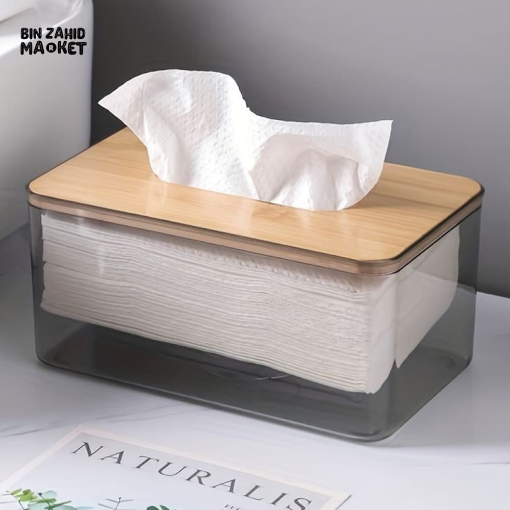 ACRYLIC WOODEN TOP TISSUE BOX