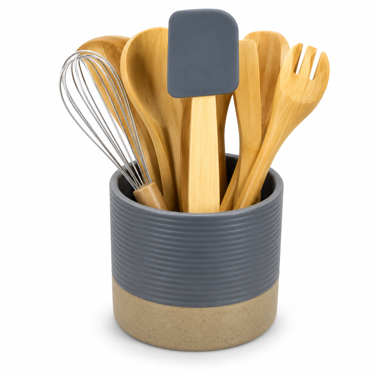 Danny Home Grey Utensil Set With Holder