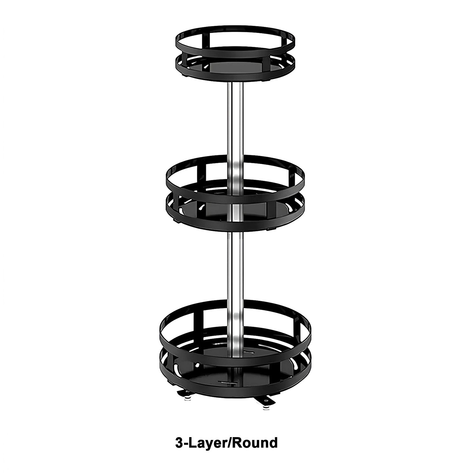 360° Rotatable Metal Storage Organizer by MATRIX 3 Layer Round