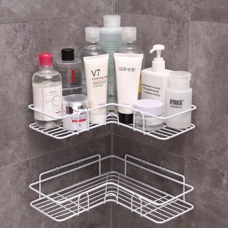 WASHROOM CORNER STAND METAL White